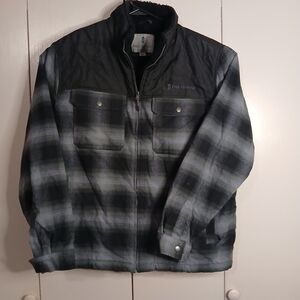 Free Country Men's XXL Black and Gray Checkered Pea Coat (0630S1)